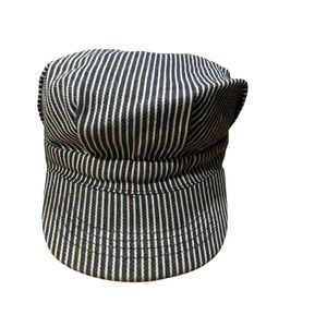 Kids Navy Striped Train Conductor Hat - One Size